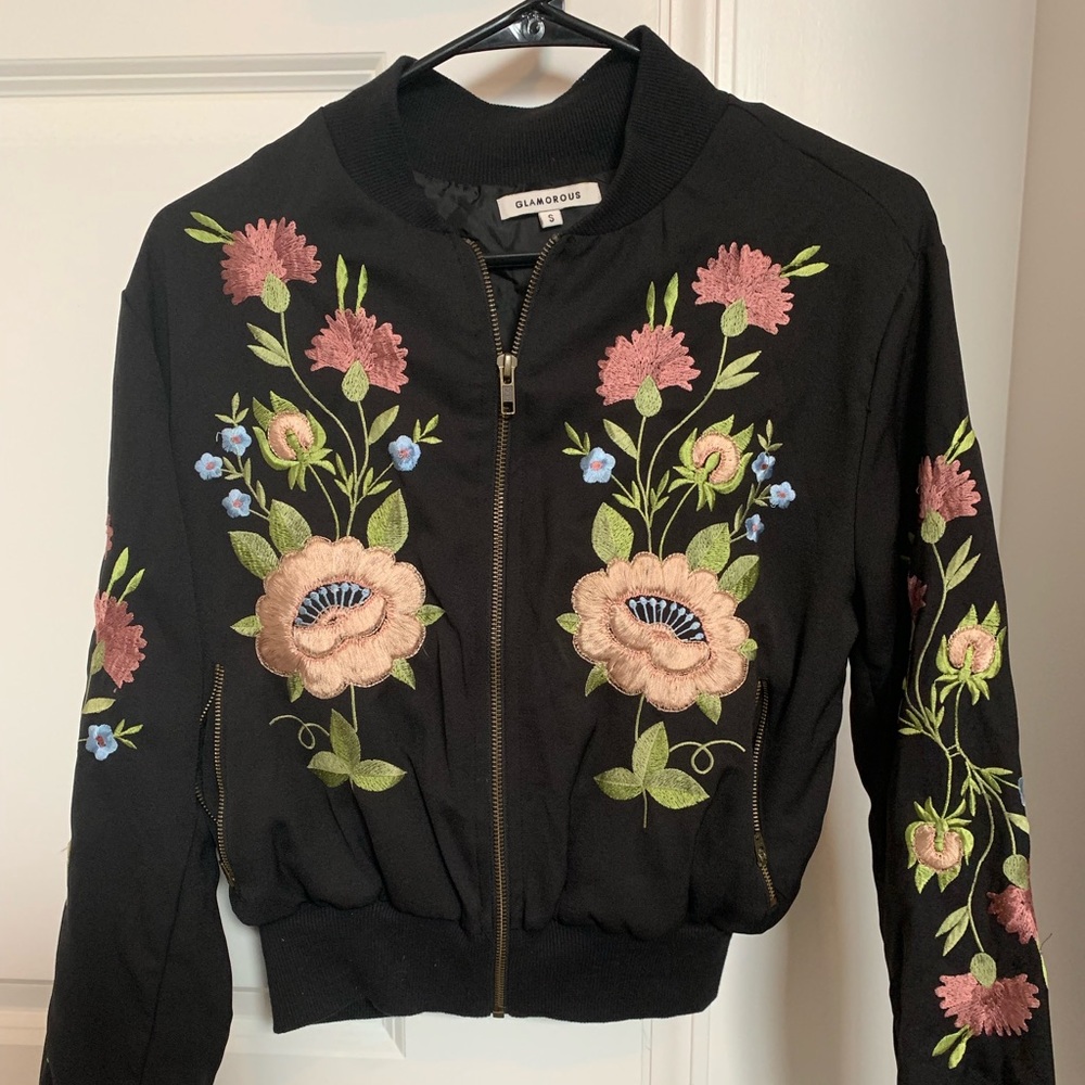 Glamorous Embroidered Cropped Jacket